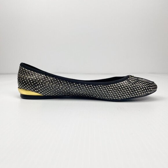 Ted Baker London balletcore bow IMME Textile leather black whiteballet flats s41 - Picture 6 of 9